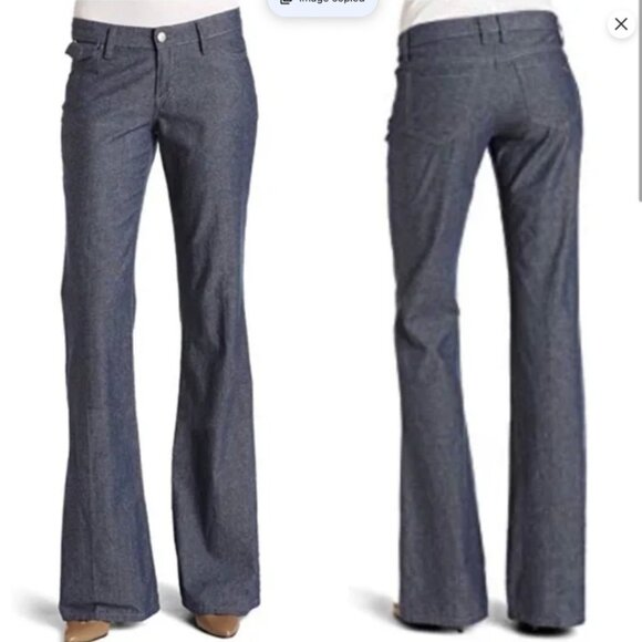 Joseph Ribkoff Wide Leg Flared Blue Chambray Denim Pants SZ 8/29 NEW! - Picture 2 of 16